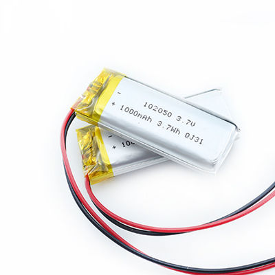 注文の適用範囲が広く薄いリチウム ポリマー電池102050 3.7wh