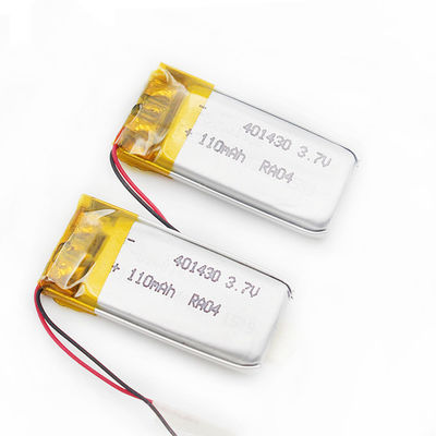 ISO9001 401430 3.7V 110mAh Lipo電池ROHS